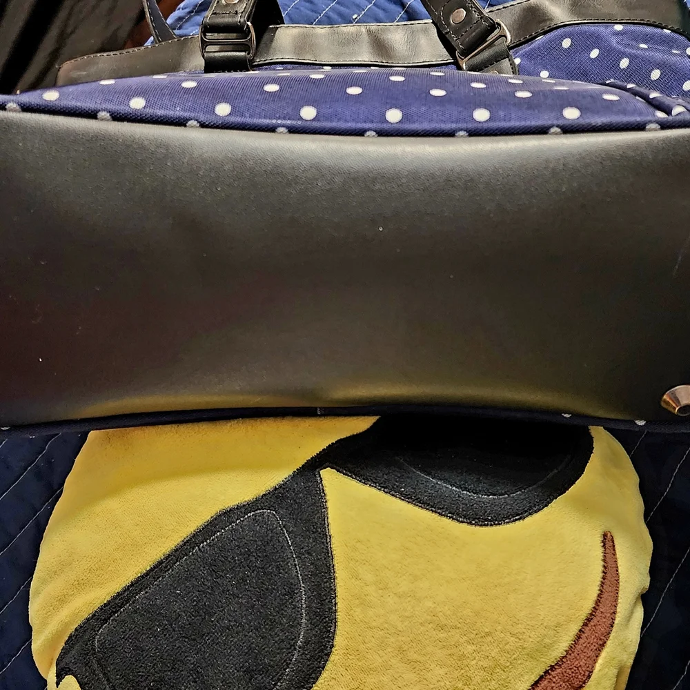 Polka Dot Tote Bag - Navy and Black - Picture 6 of 7